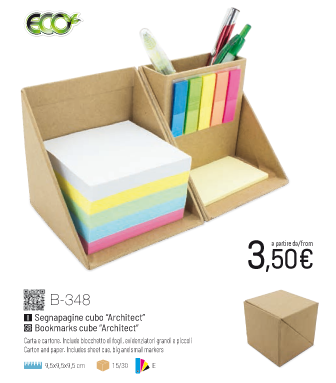 CUBO PORTA PENNE SEGNAPAGINE POST-IT FOGLI - CreoGrafica