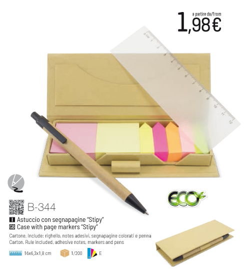 astuccio con segna pagine post it - CreoGrafica